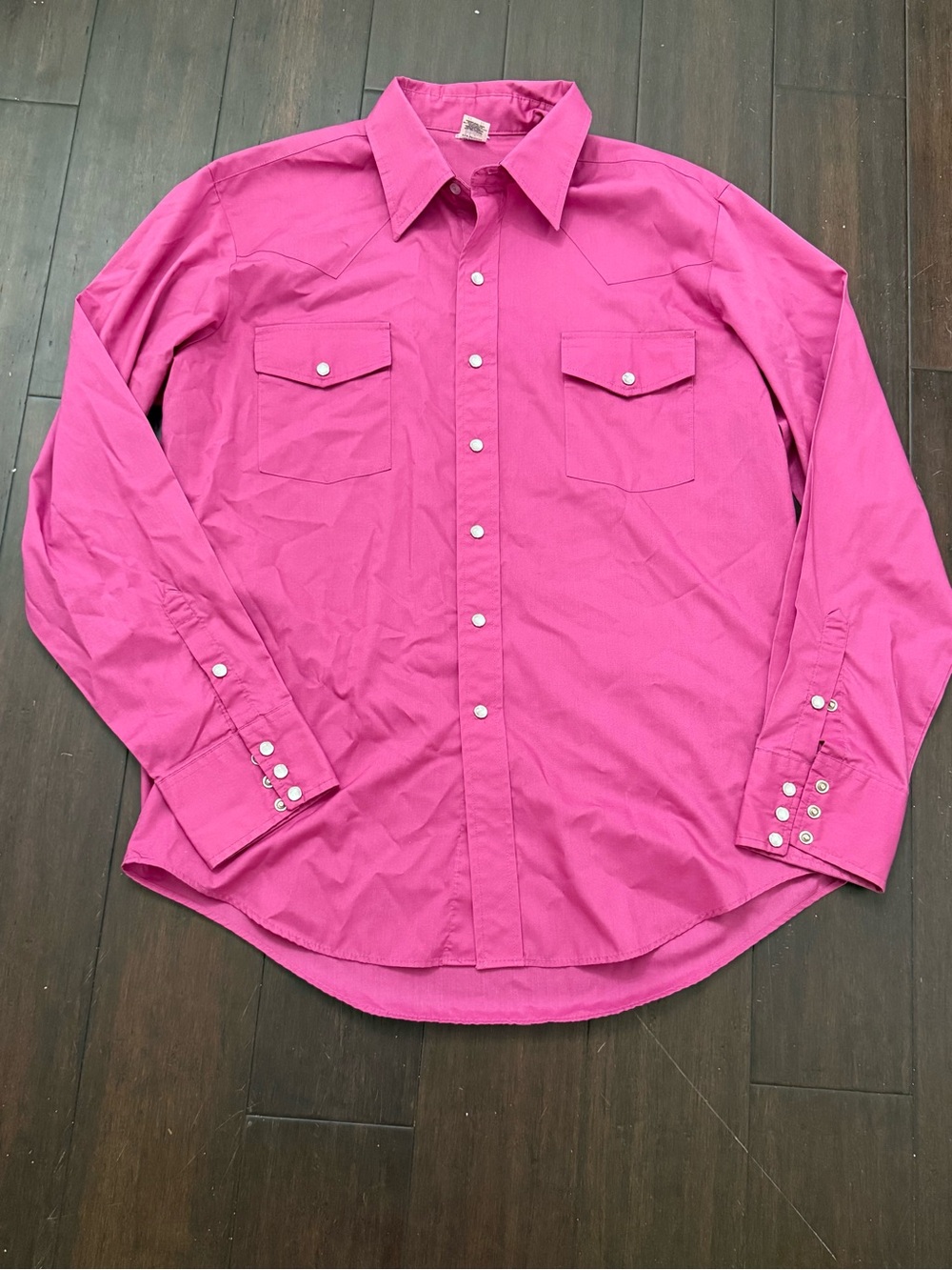 Men's Long-Sleeve Dress Shirt in Fuchsia Pink